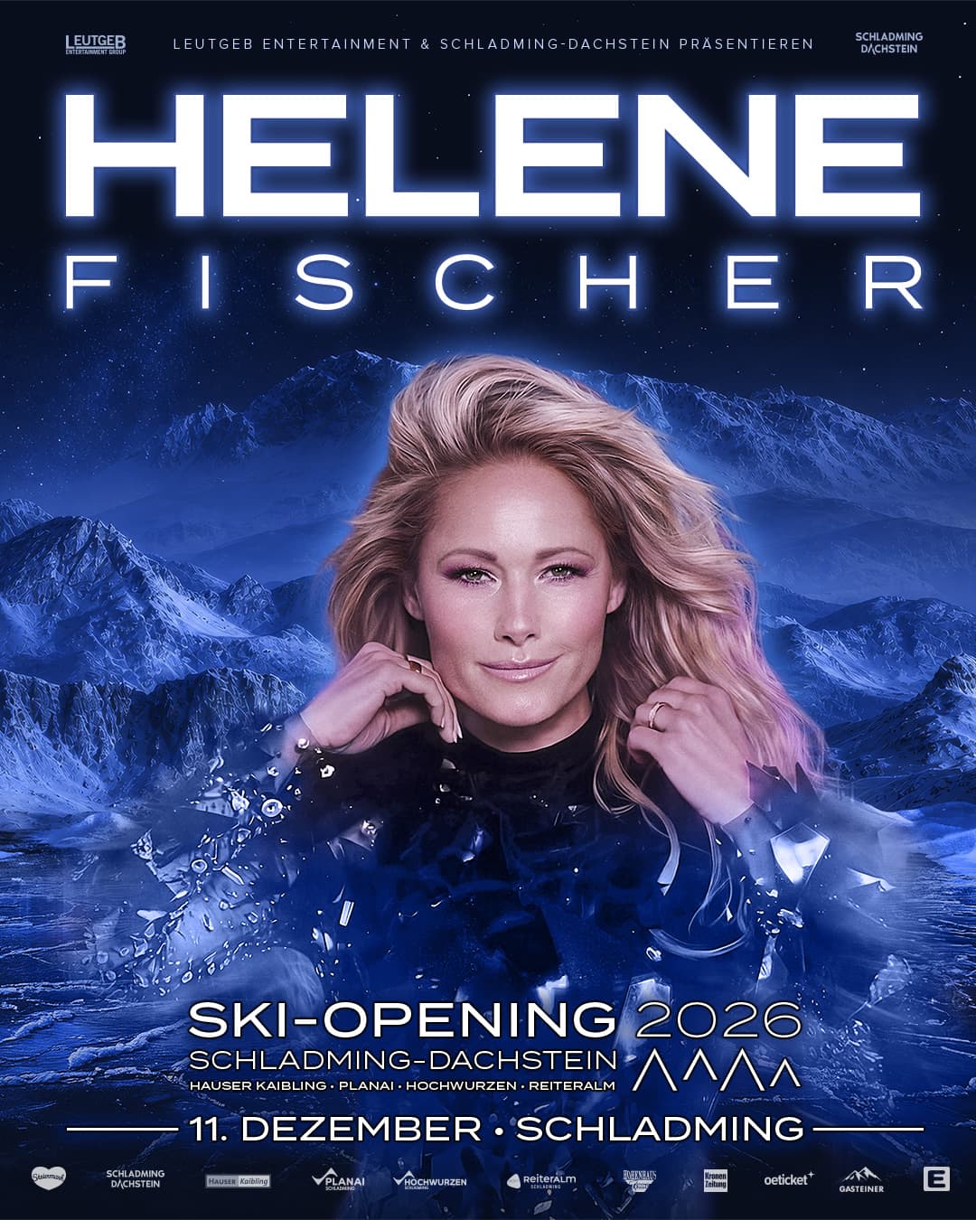 Veranstaltungsplakat: Helene Fischer beim Ski-Opening Schladming-Dachstein 2026 in Schladming